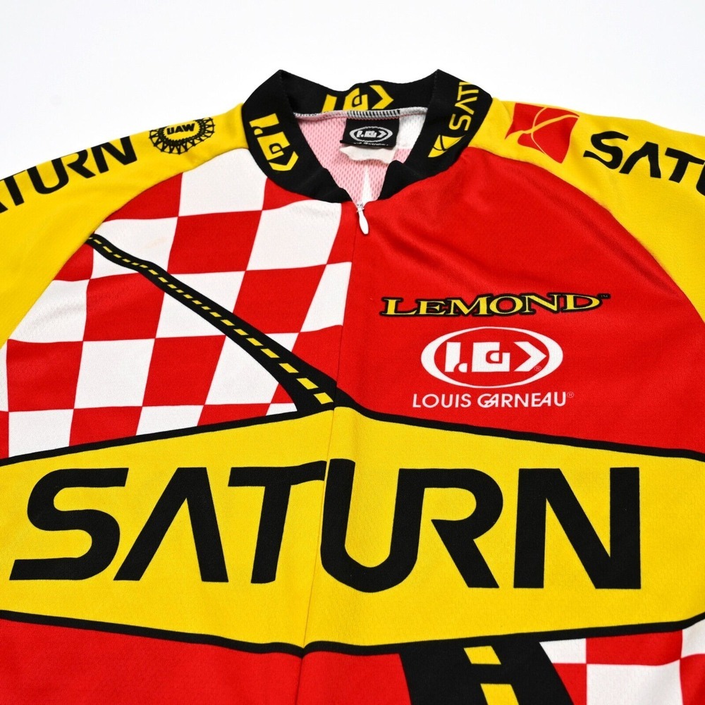 VTG Louis Garneau Cycling‎ Jersey Men's L Saturn Lemond 1/2 Zip Short Sleeve